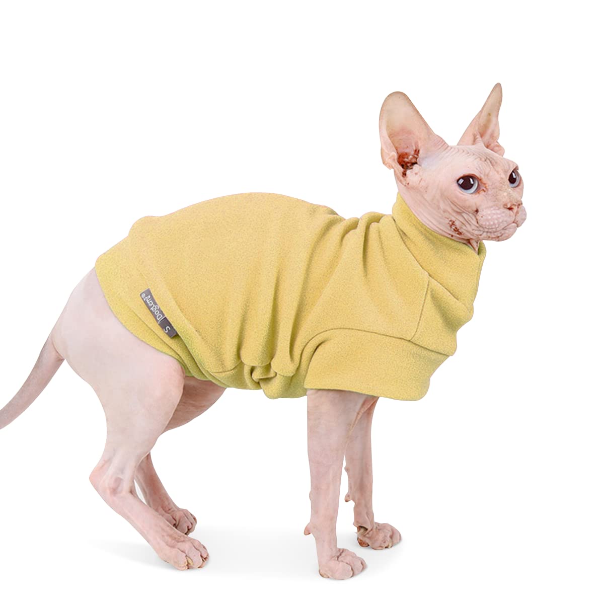 Small Dogs Fleece Dog Sweatshirt - Cold Weather Hoodies Spring Soft Vest Thickening Warm Cat Sweater Puppy Clothes Sweater Winter Sweatshirt Pet Pajamas For Small Dog Cat Puppy (Medium, Yellow)