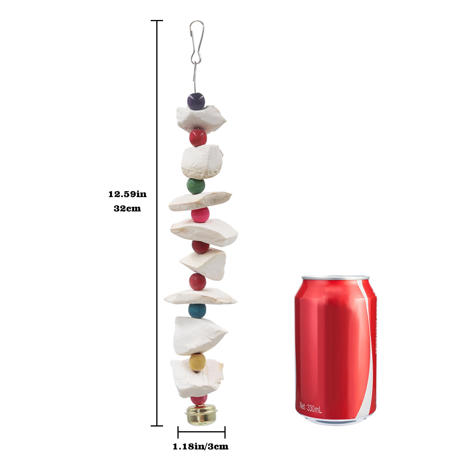 2 Pack Bird Toys With Cuttlebone, Parakeet Toys, Bird Beak Grinding Stone, Bird Cage Accessories For Parakeets, Cuttlefish Bone