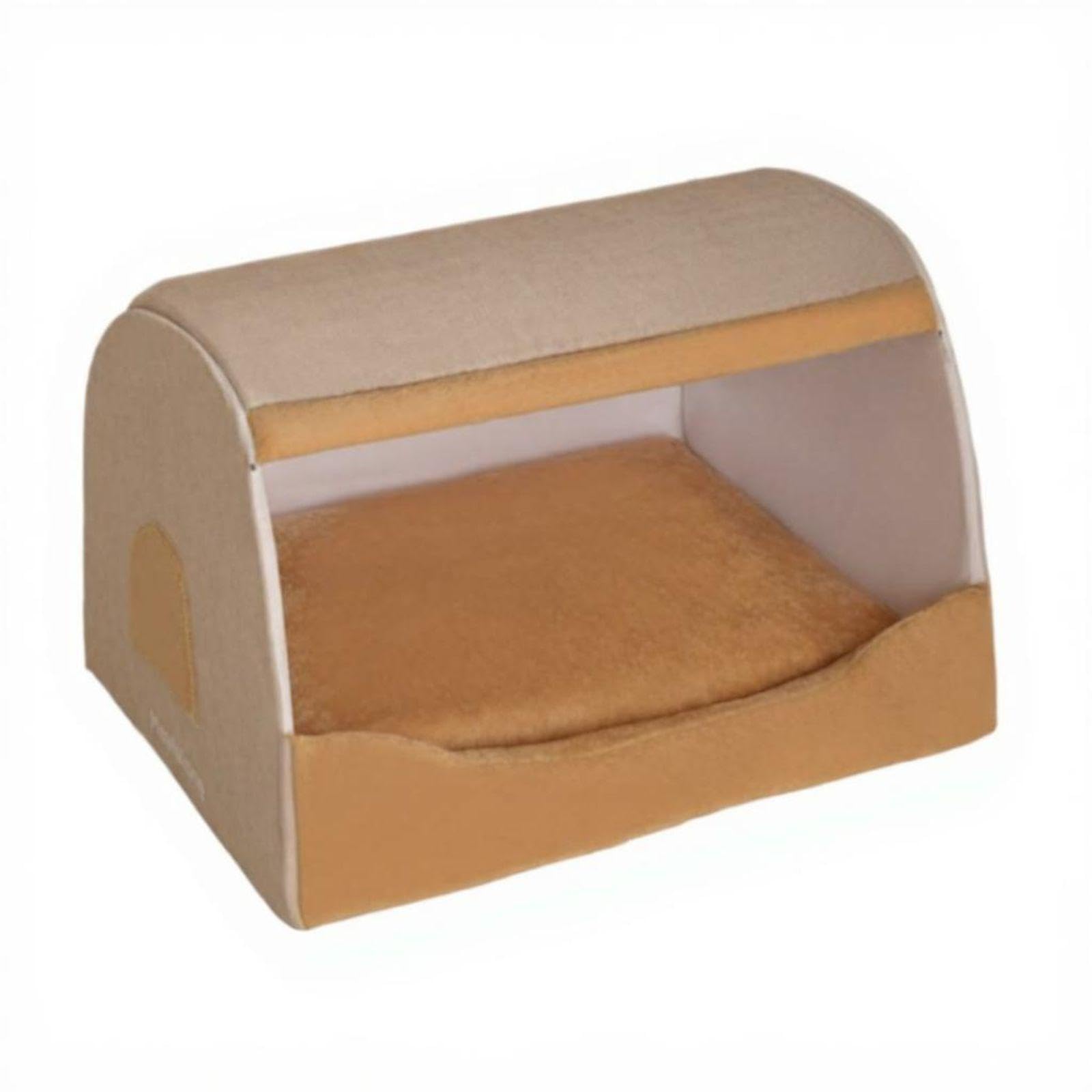 Club BollywoodDog House Bed, Insulated, Removable Cover, Indoor Snug Kennel for Moderate to Large Dogs Khaki Brown 40x30x30cm|Ho