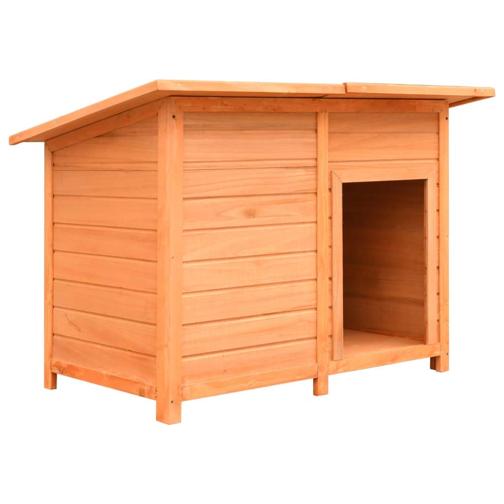 vidaXL Sturdy Dog Cage with Roof - Solid Pine & Fir Wood Material in Brown and Green - Weather-Resistant Outdoor Kennel for Dogs