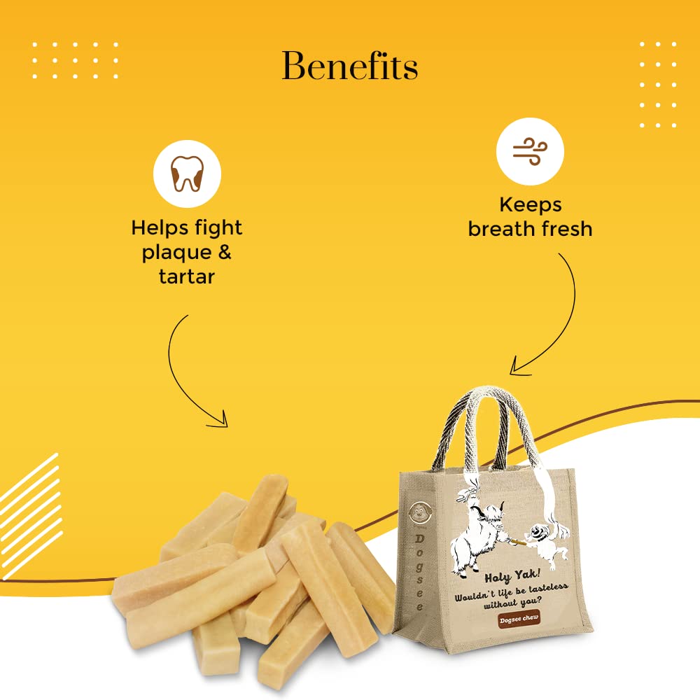 Dogsee Original Himalayan Yak Chews for Dogs 2lb (Medium - 12 Bars) | 100% Natural | Dog Treats Healthy | No Grain, No Gluten |
