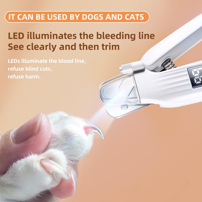 Dog & Cat Nail Clipper And Grinder 2 In 1,Rechargeable With Multiple Sanding Ports And Splash Guard. Led Light On Both Ends,Come