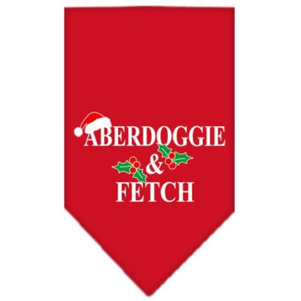 Mirage Pet Products Aberdoggie Christmas Screen Print Bandana for Pets, Large, Red