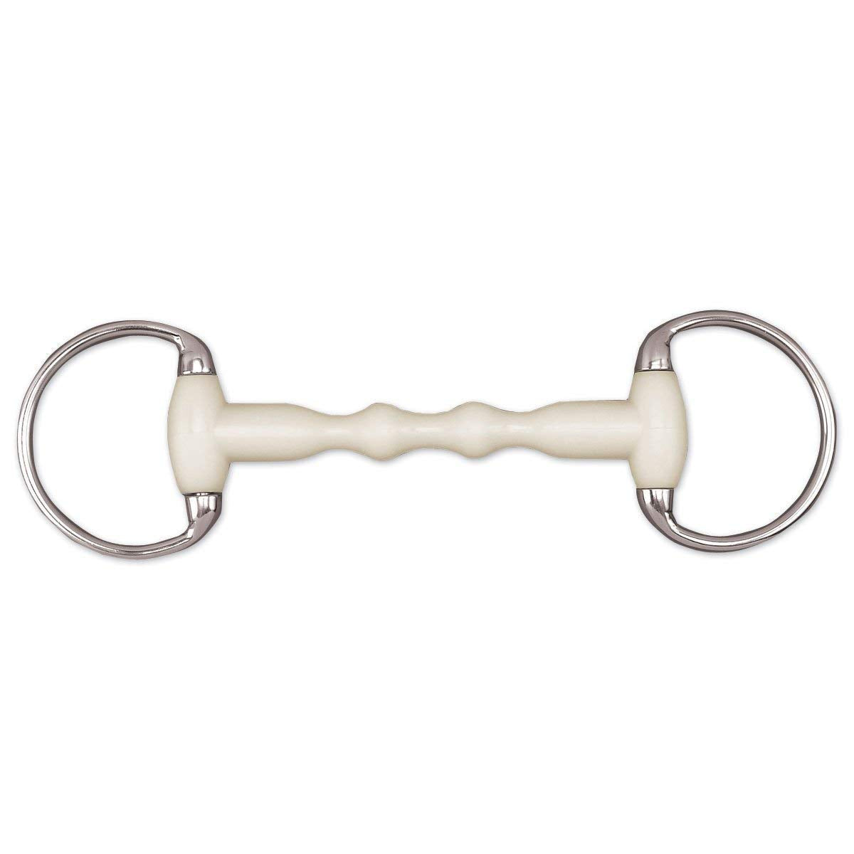 Happy Mouth Round Ring Eggbutt Shaped Mullen Mouth Horse Bits, 5.5, Silver