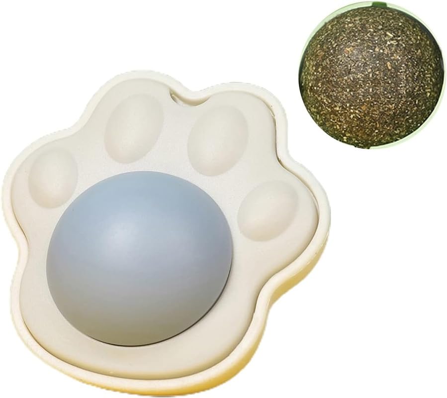 Bohobark Rotatable Catnip Lick Able Balls, Safe Healthy Kitten Chew Toys, Teeth Cleaning Cat Bite Toy SelfAdhesive Catnip Edibl