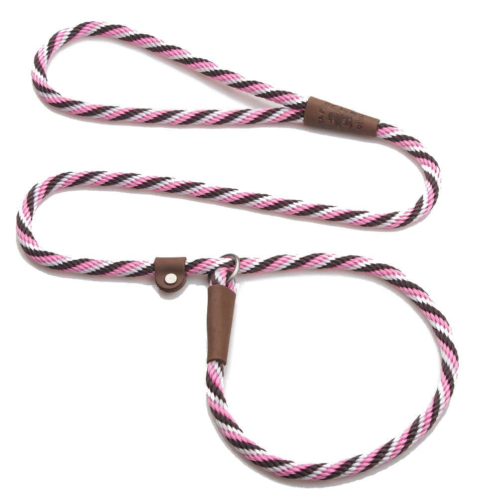 Mendota Pet Slip Leash - Dog Lead And Collar Combo - Made In The Usa - Pink Chocolate, 3/8 In X 6 Ft - For Small/Medium Breeds