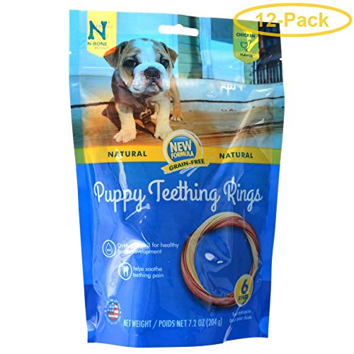 N-Bone Grain Free Puppy Teething Rings - Chicken Flavor 6 Count - Pack Of 12