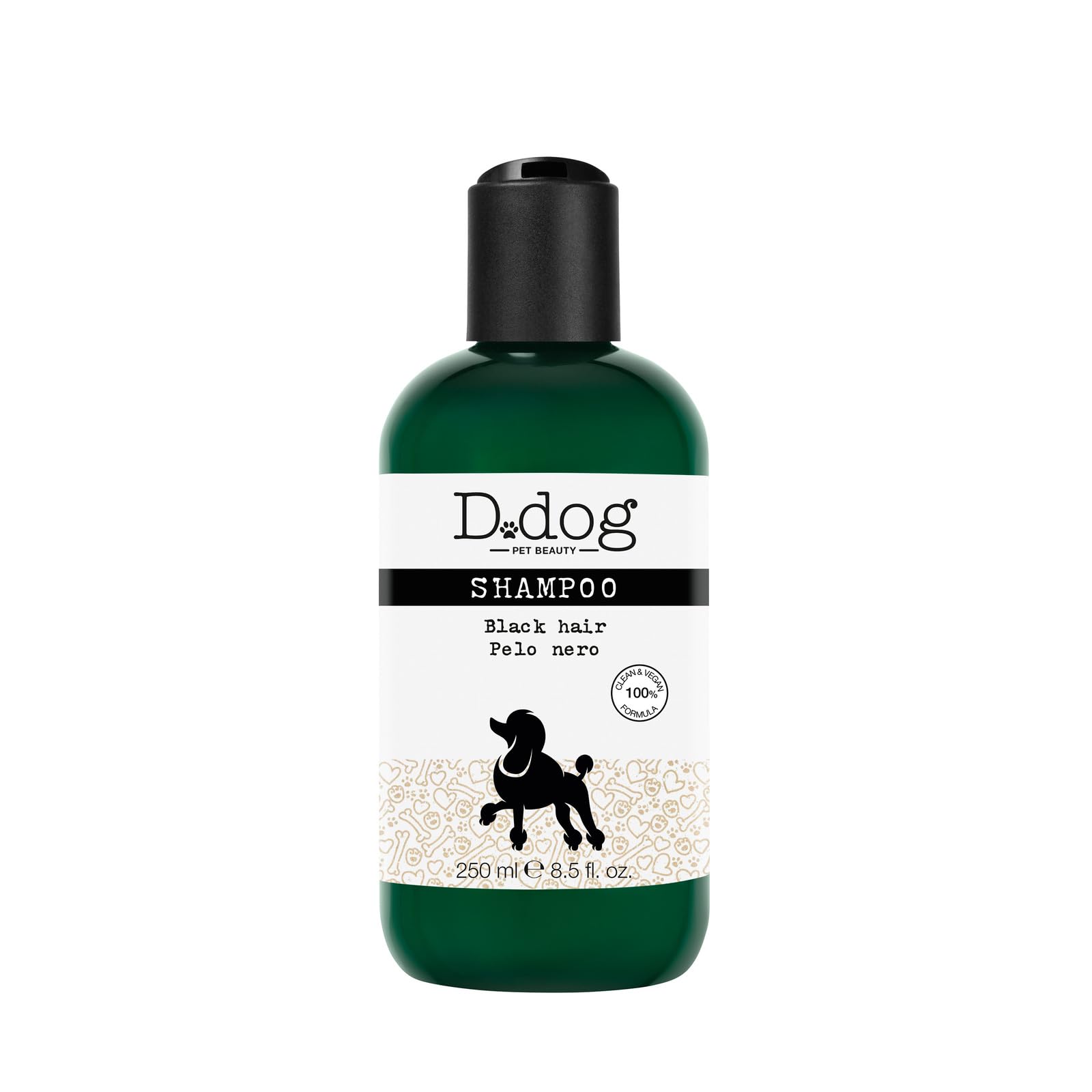 Diego Dalla Palma D-Dog Pet Shampoo Black Hair - Shines And Brightens Fur - Enhances Color Of Black And Dark Coat - Removes Dirt