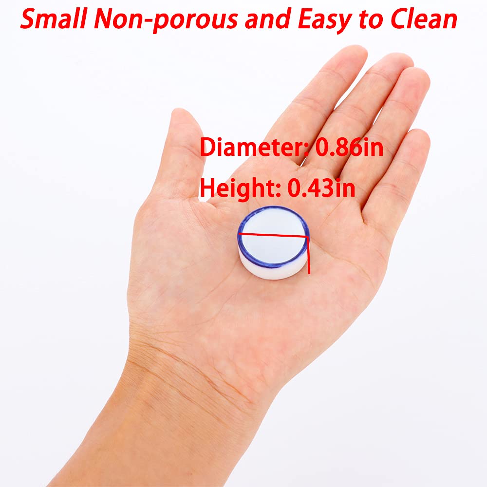 9 Pcs Spider Micro Water Bowl Tarantula Mini Ceramic Dish For Tarantula Spider Millipede Tiny Bugs (Small Size: 0.86 D, 0.43