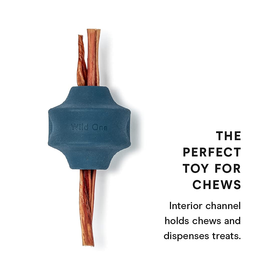 Wild One Twist Toss Dog Toy 100% Natural Rubber, Fun to Chew, Durable for Average Chewers, Fetch Toy, Treat Dispensing Blue