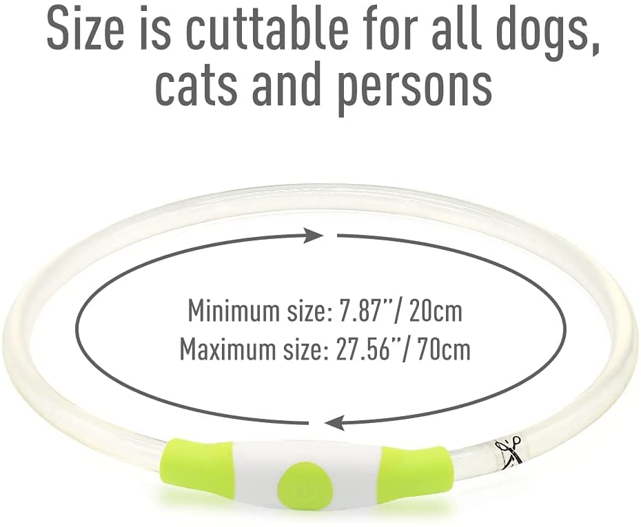 Colaseeme Led Dog Collar Light Up Dog Collars 1 Count Usb Rechargeable Tpu Glow Safety Basic Dog Collars For Large Medium Small