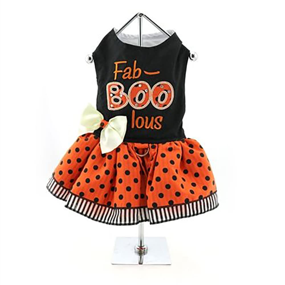 Doggie Design Holiday Dog Harness Halloween Dress - Fab-Boo-Lous (S)