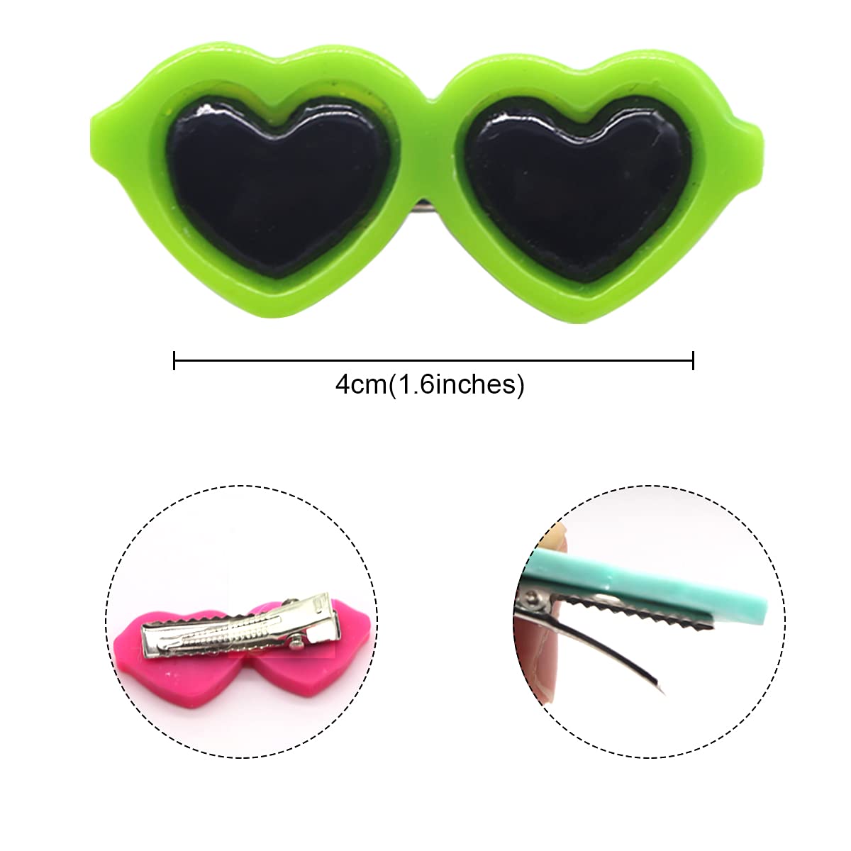 Petunny 20Pcs Cute Dog Hair Bows Clip Puppy Hair Clips Heart Sunglasses Pet Hair Clips Dog Hairpin Barrettes Dog Hair Bows With Alligator Clips Cat Dog Pet Grooming (Random Color)