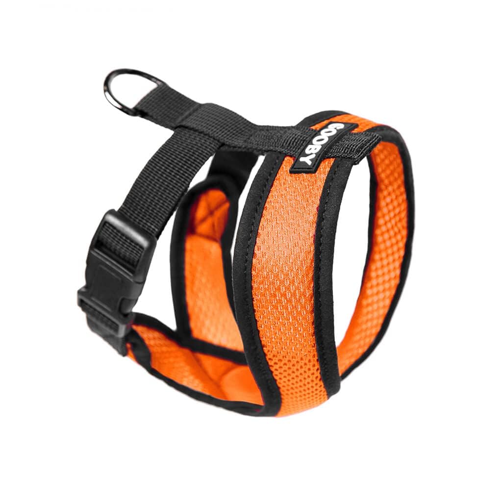 Gooby Comfort X Head In Harness - Orange, Medium - No Pull Small Dog Harness Patented Choke-Free X Frame - On The Go Dog Harness