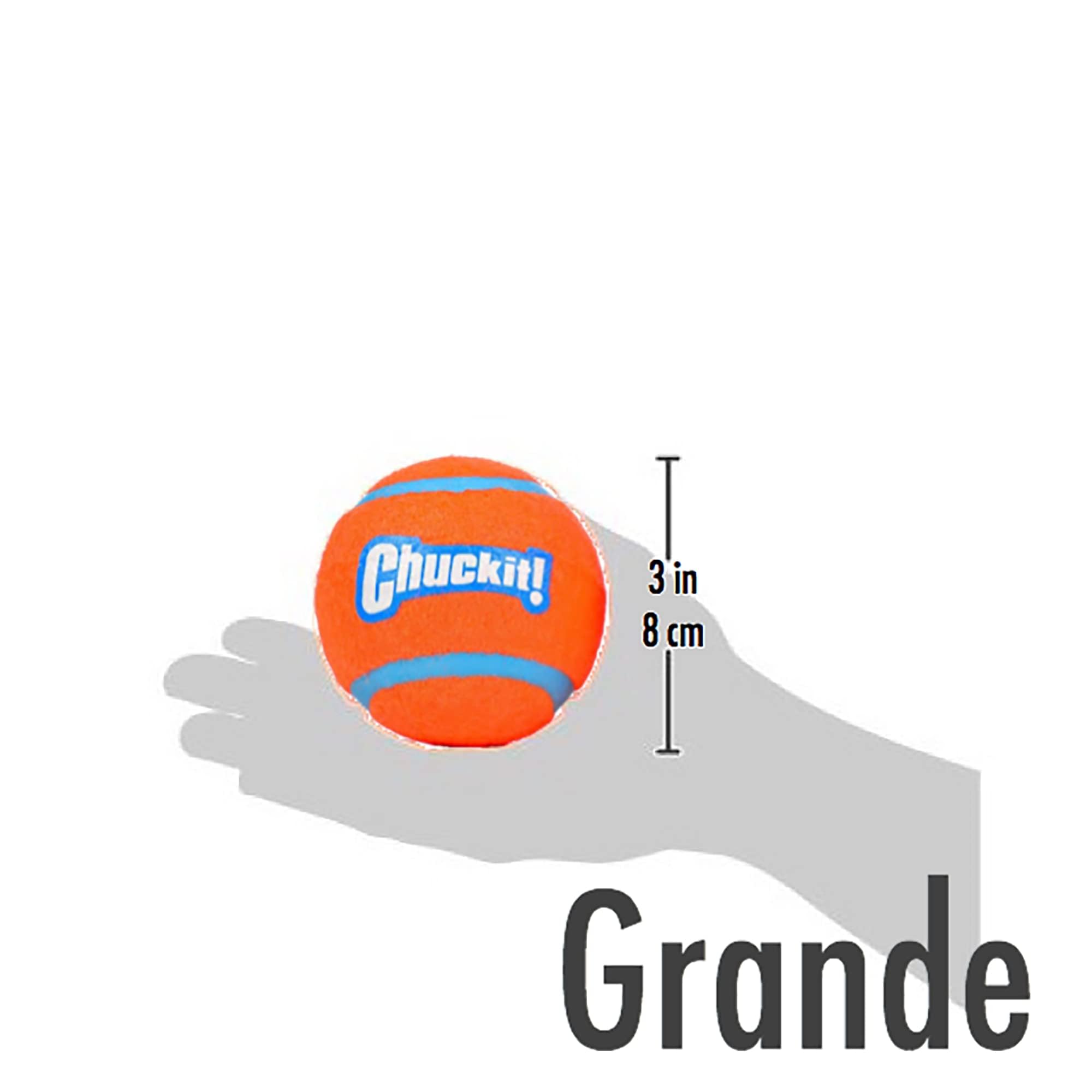 Chuckit! Dog Tennis Ball Dog Toy, Large (3 Inch Diameter) For Dogs 60-100 Lbs, Pack Of 2