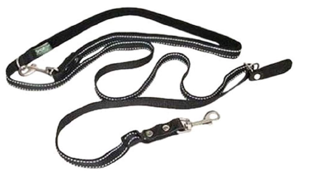 1' Black Reflective Multi-Function Dog Leash: Adjustable, Waist Leash & More!