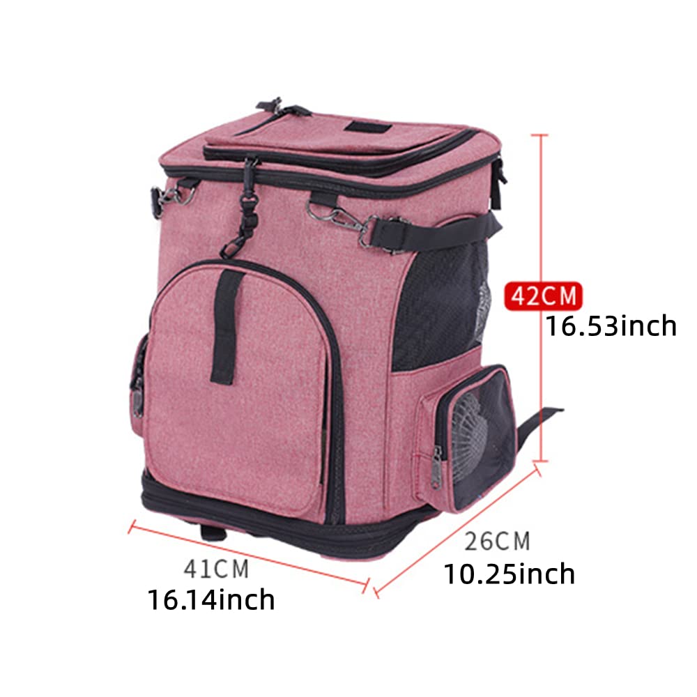Falytemow Cat Carrier Backpack With Wheels Small Pet Carrying Bag With Breathable Mesh And Fan Collapsible Waterproof Cat Case F