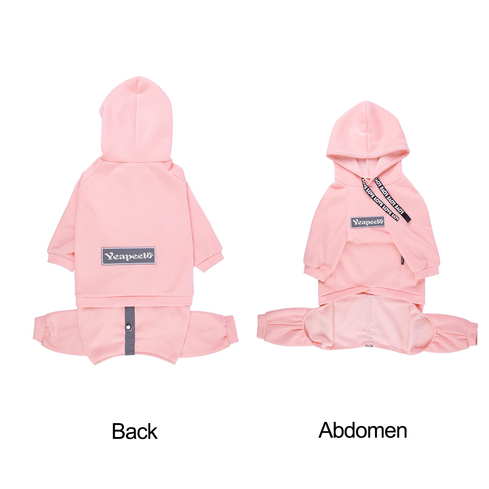 Dog Hoodies Winter Pullover For Large Medium Dogs, 4 Legs Warm Coat Hooded Sweatshirt, Fleece Hoodie For Cold Weather (Pink, 2X-