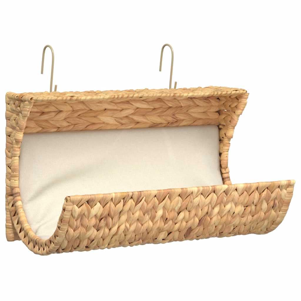 Cat Bed with Cushion Water Hyacinth 14.6&quot;x7.9&quot;x7.9&quot;