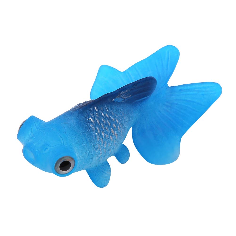 Pssopp Aquarium Fake Fish Decoration, Artificial Blue Goldfish Betta Fish Decoration Silicone Swimming Gold Fish Small Lifelike Fake Fish Funny Fish Ornaments