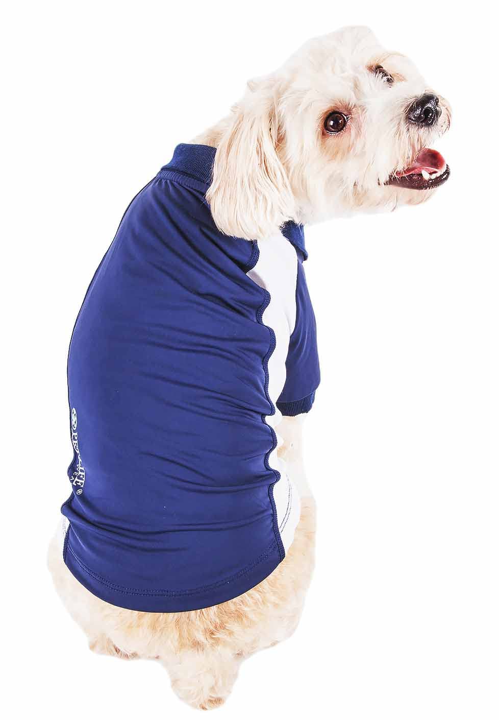 Pet Life  Active 'Barko Pawlo' Stretchy Fitness and Yoga Dog T-Shirt - Dog Polo Featuring 4-Way Relax-Stretch and Quick Dry Tech