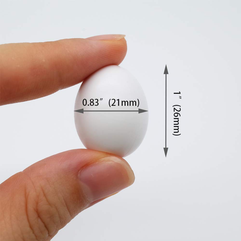 Foiburely 12 Pcs Solid Parrot Plastic Eggs Hatching Eggs Green Cheek, Lorikeet&Ringneck Dove, Quaker, Cockatiel. Trick The Birds To Stop Laying Eggs, Fake Eggs