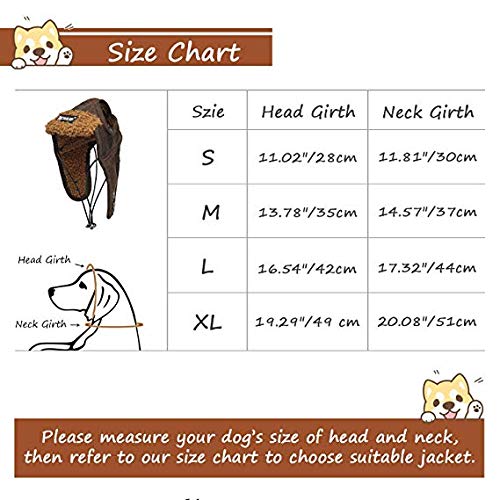 Leconpet Dog Aviator Hat, Dog Winter Pilot Hat With Ear Flaps For Cold Weather (Xl, Brown)