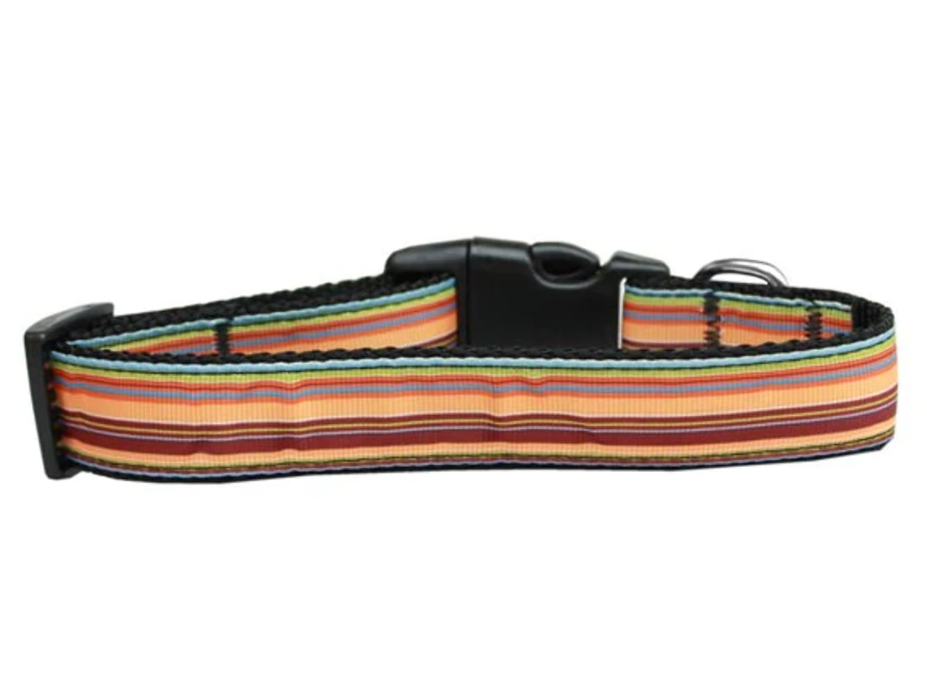 Pet Dog & Cat Nylon Collar or Leash, "Autumn Stripes" 5/8" w x 6 ft. leash