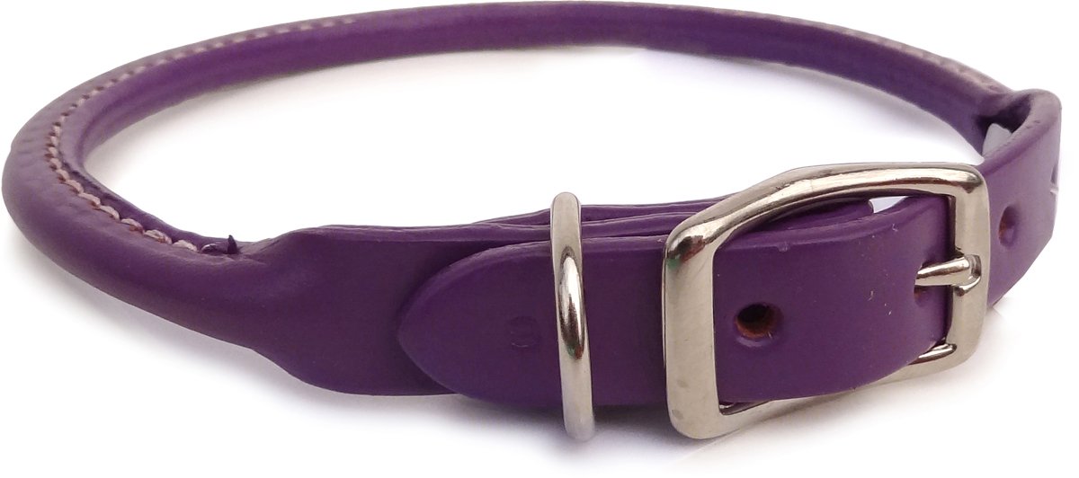 Auburn Leathercrafters Rolled Dog Collar - 20 Purple