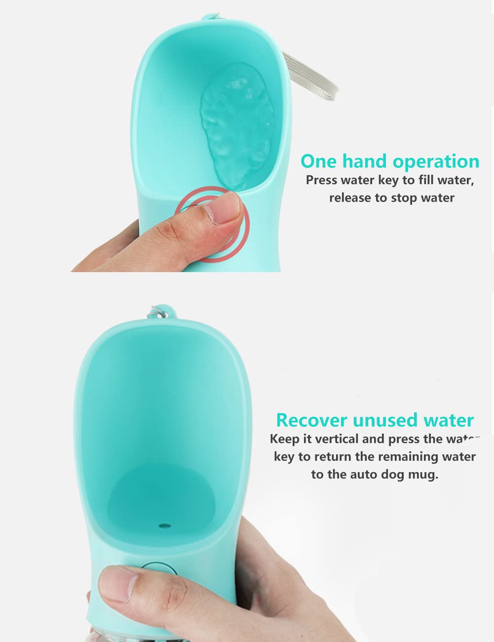Kalimdor Dog Water Bottle, Leak Proof Portable Puppy Water Dispenser with Drinking Feeder for Pets Outdoor Walking, Hiking, Trav