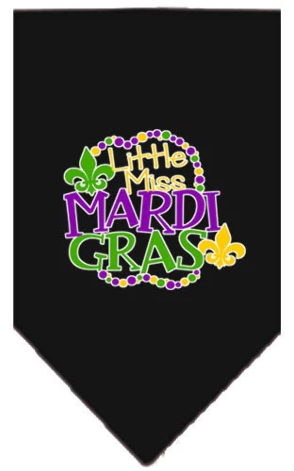 Mirage Pet Product Miss Mardi Gras Screen Print Mardi Gras Bandana Grey Large