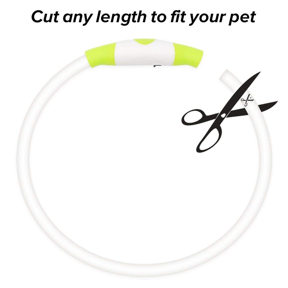 Bseen Light Up Dog Collar, Rechargeable Led Pet Collar Tpu Cuttable Lighted Puppy Necklace Glowing Dog Lights For Night Walking (Green)