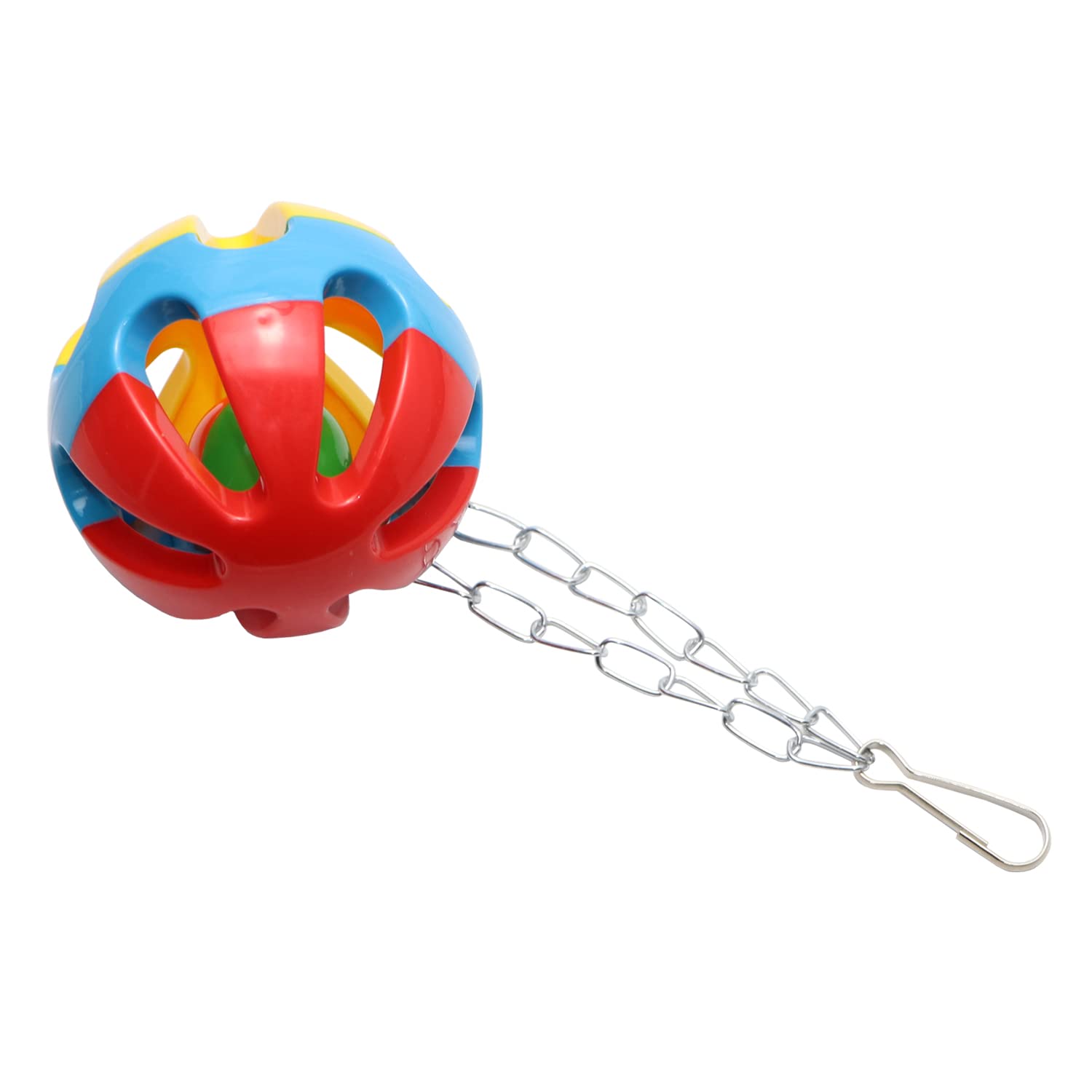 Bird Hanging Ball With Bell Colorful Chewing Treat Toy For Parrot Parakeet Cockatiel Conure Lovebird Dog Puppy Cat (3 Pcs)