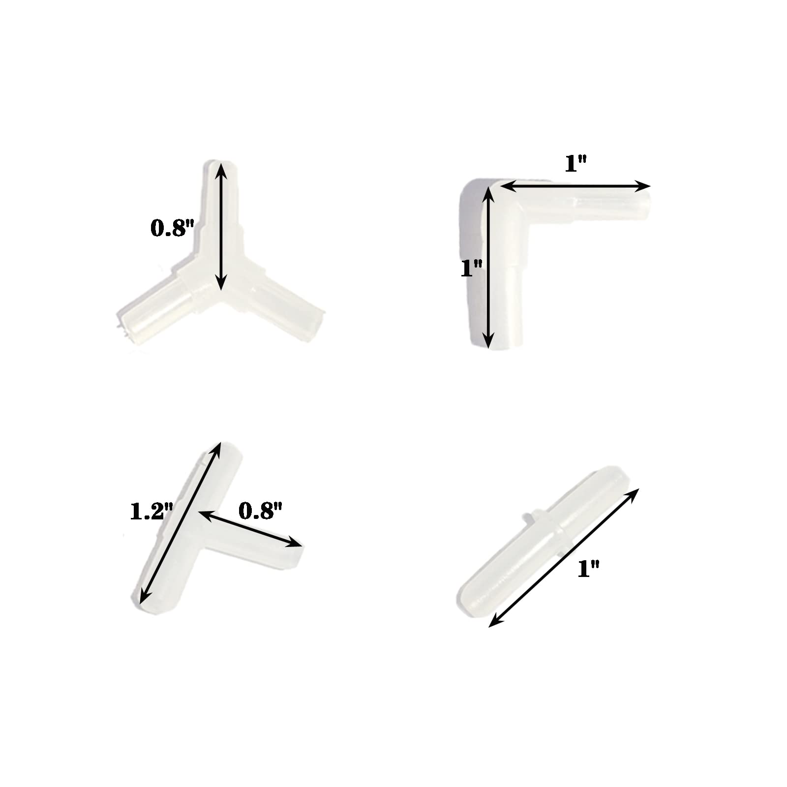 Aquaneat Aquarium Airline Tubing Connector, Fish Tank Air Pump Connector, Plastic, 40Pcs (4 Kinds)