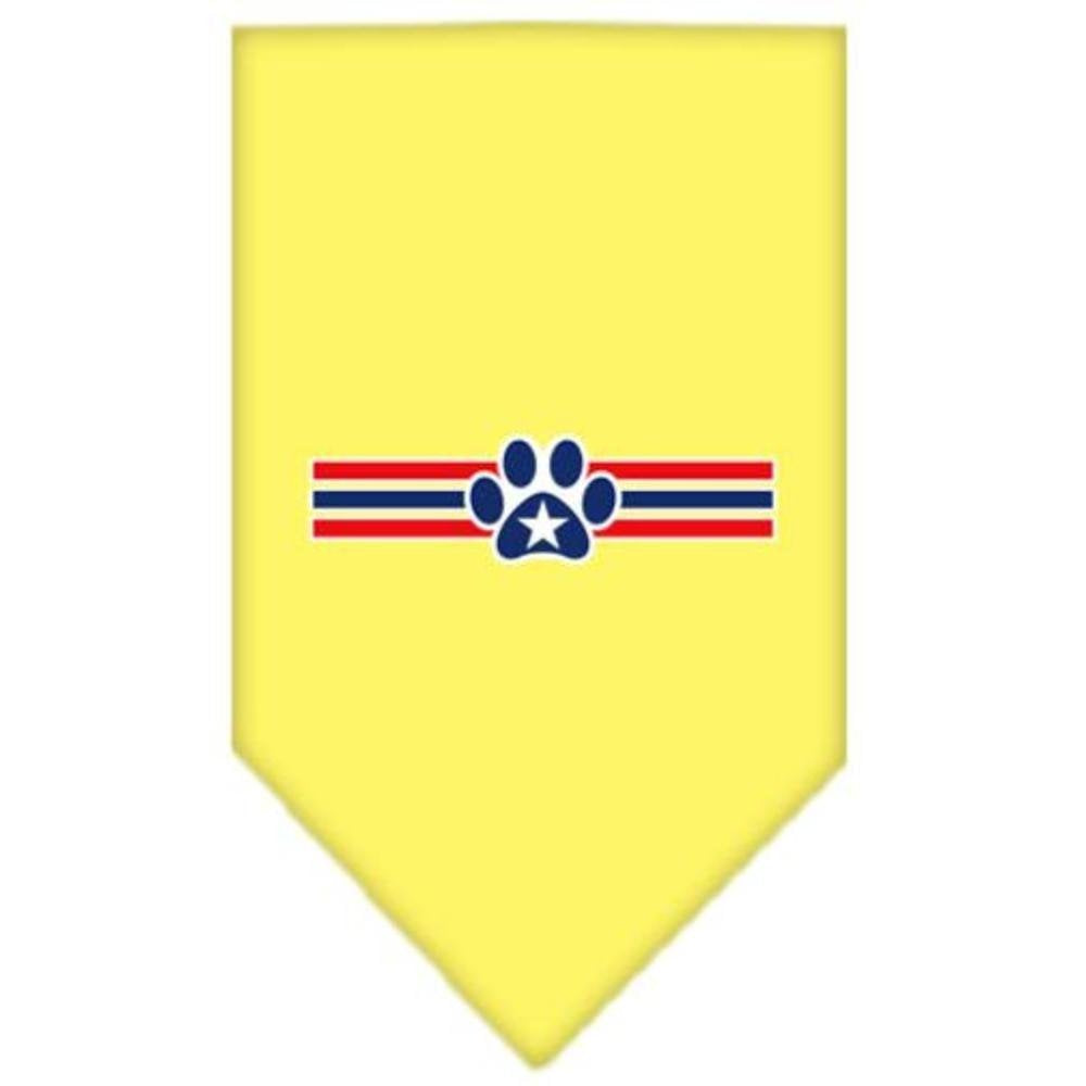 Mirage Pet Products Patriotic Star Paw Screen Print Bandana, Small, Yellow