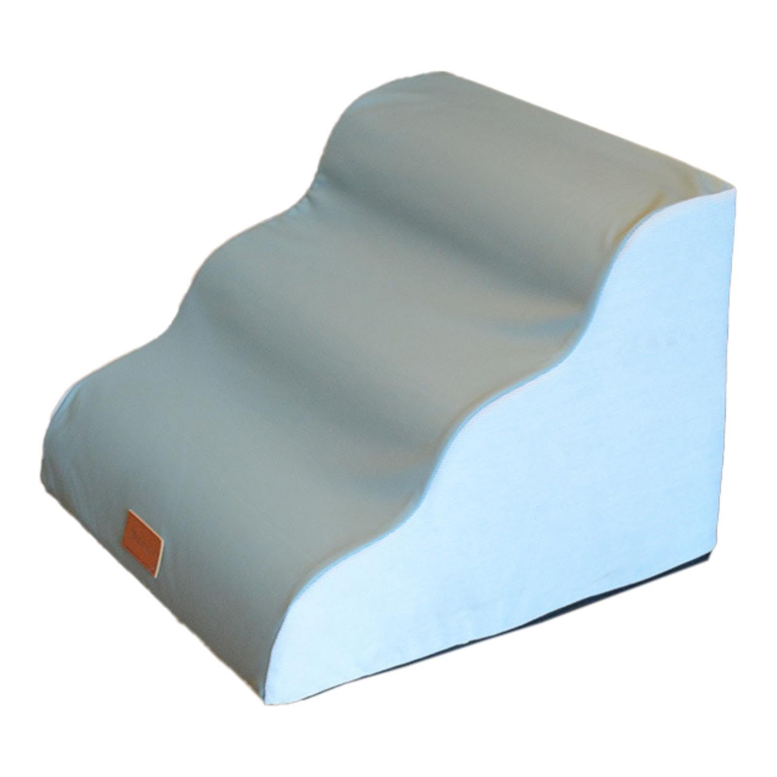 Dog Steps with Washable Cover Soft Dog Stairs for High Bed for Couch Bed Car 3 Step Blue