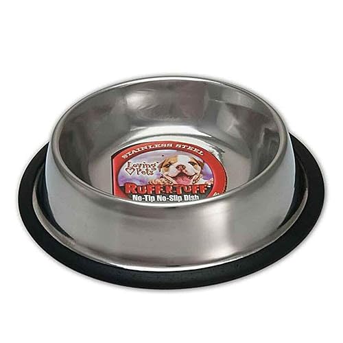 Loving Pets Standard No-Tip Dog Bowl, 96-Ounce, Nickel, 6 Pound (Pack Of 1)