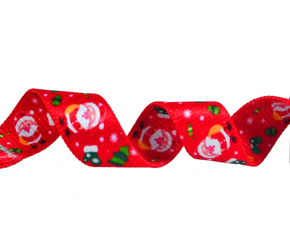 W&Z Christmas Dog Collars - Adjustable Heavy Duty Soft Ethnic Style Collar For Small Medium Large Dogs (S:Neck Fit 9.8-15.7',Width 3/5', Christmas Red)