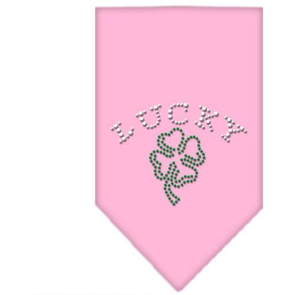 Mirage Pet Products Four Leaf Clover Rhinestone Bandana, Large, Light Pink