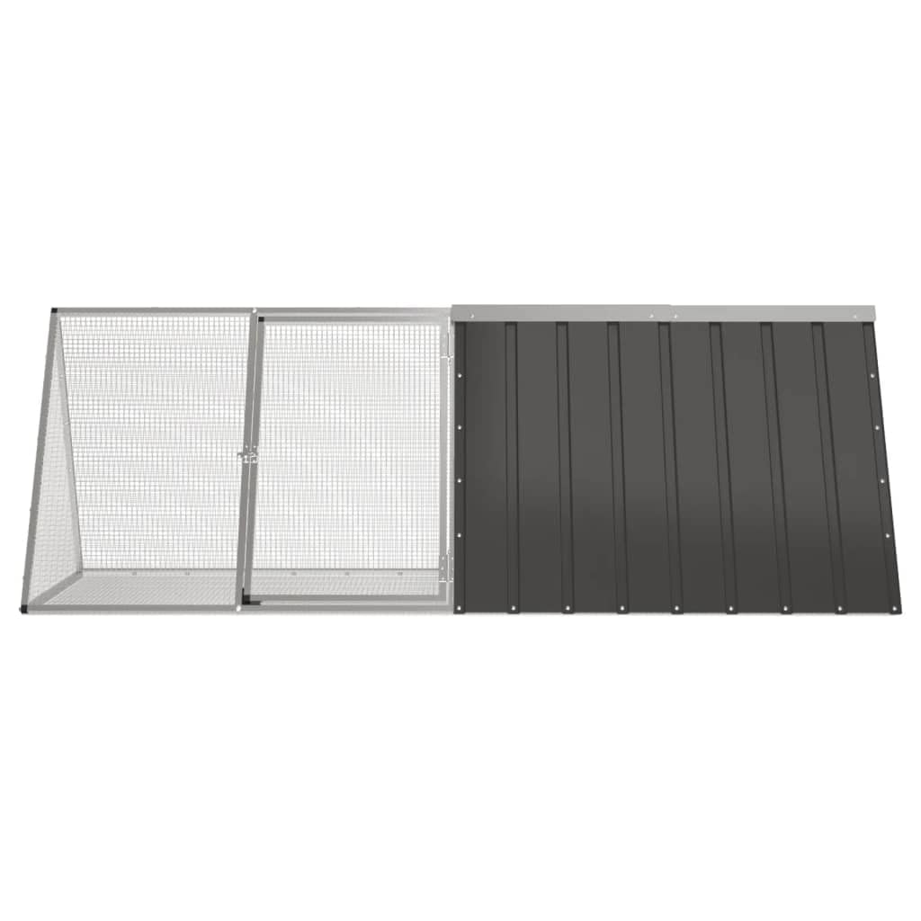 vidaXL Rabbit Cage - Galvanized Steel Rabbit Hutch with Lockable Latch System and Ventilated Mesh Design, Anthracite - 79.3&quot;x31.7&quot;x28&quot;