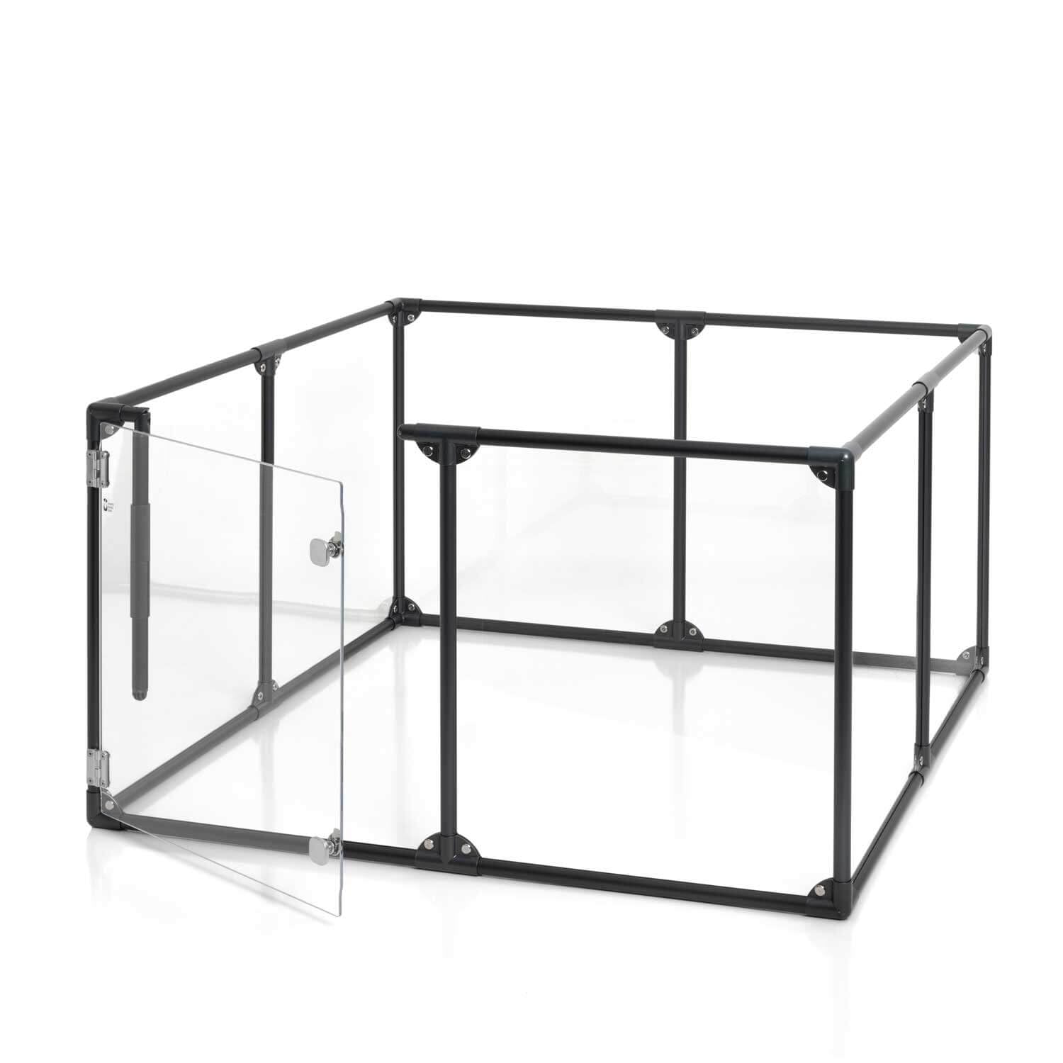 Clearly Loved Pets 27'' Tall Medium Lucidium Pet Pen, Gunmetal