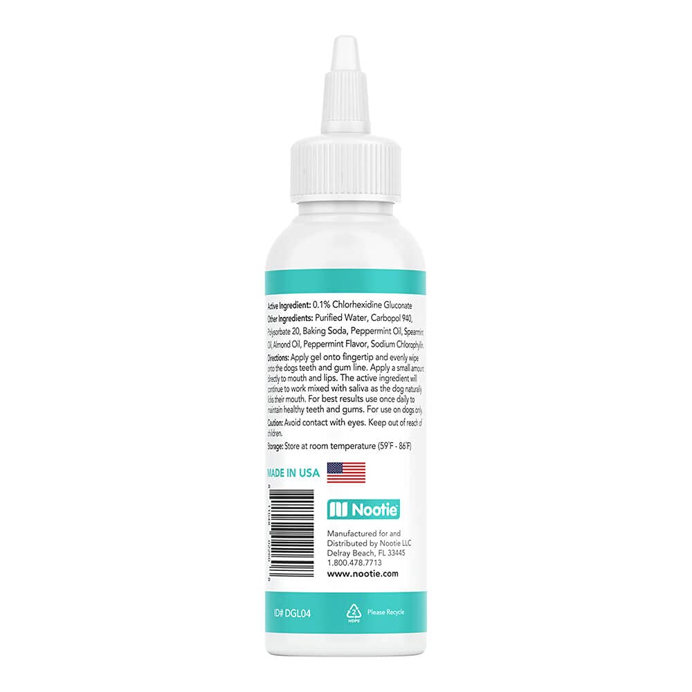 Nootie Medicated Dental Gel for Dogs - Freshens Breath, Cleans Teeth, 4oz, Prevents Plaque & Tartar, Gel