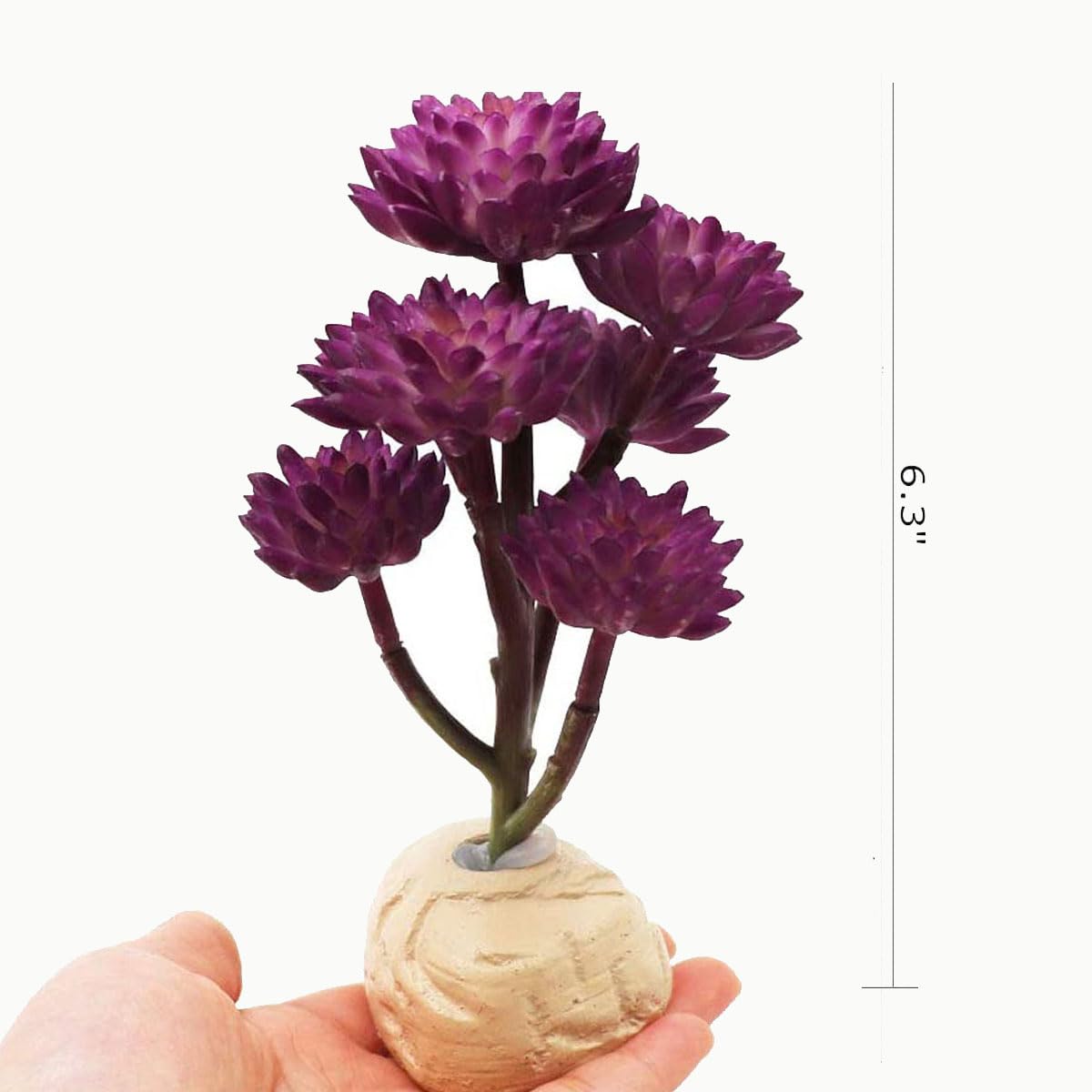 Keruideng Reptile Plants Artificial Terrarium Plants Reptile Plastic Plants For Reptile Habitats With Base -Purple