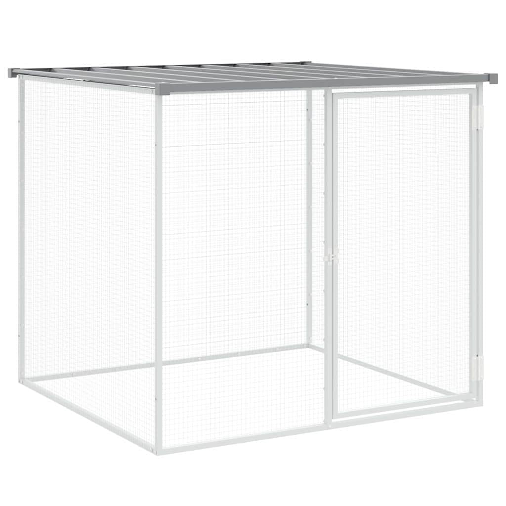 vidaXL Chicken Cage - Versatile Galvanized Steel Hutch for Hens and Small Animals with Ventilated Mesh Design and Weather- Roof 