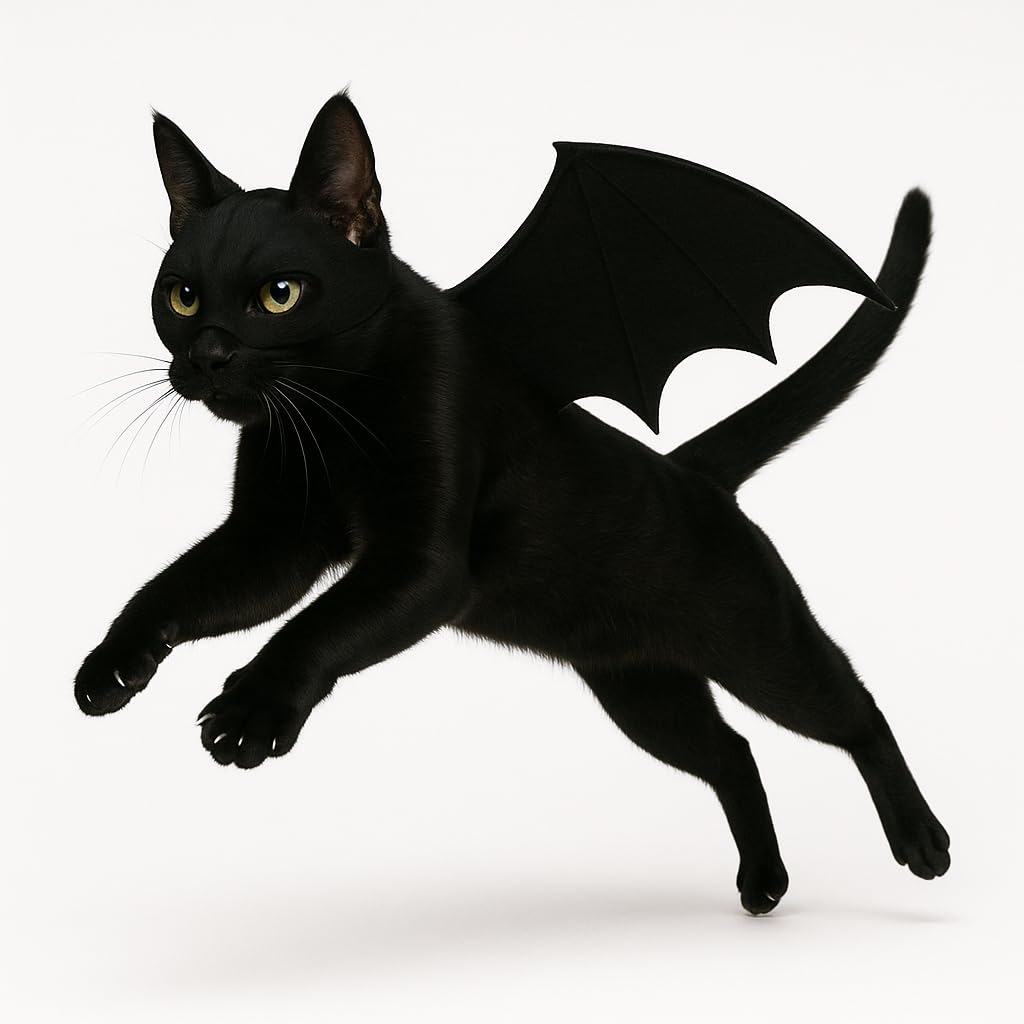 Cat Kitten Clothes Costume - Pet Halloween Costumes Outfits for Cats - Apparel Batman Mask Helmet Bat Wings
