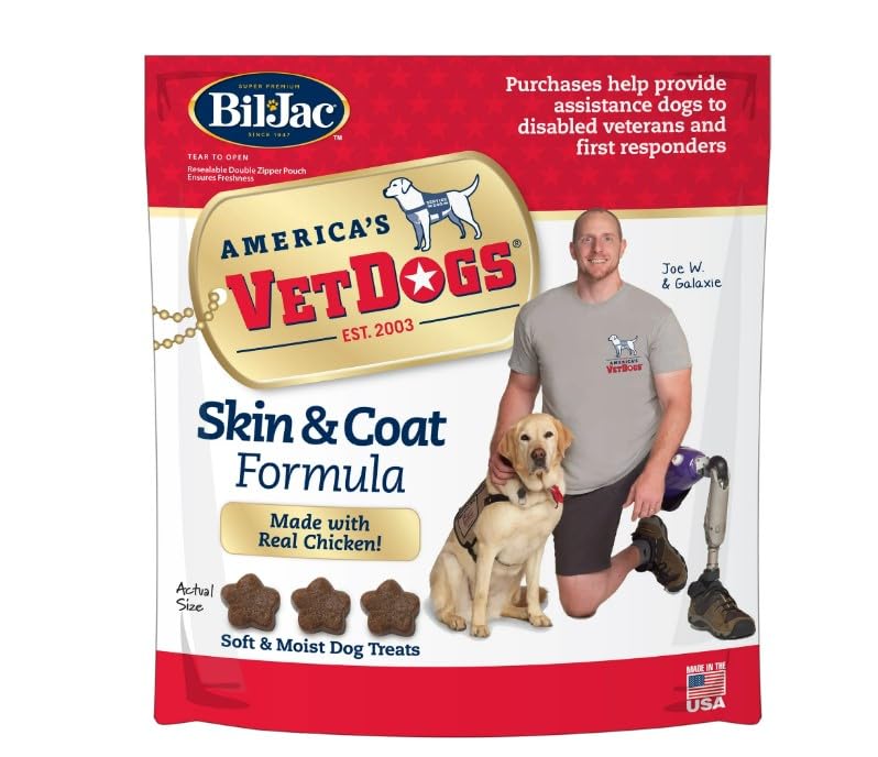American VetDogs Bil Jac Veterans K-9 Corps Dog Treats - Tasty & Nutritious, 10 oz (Pack of 2)