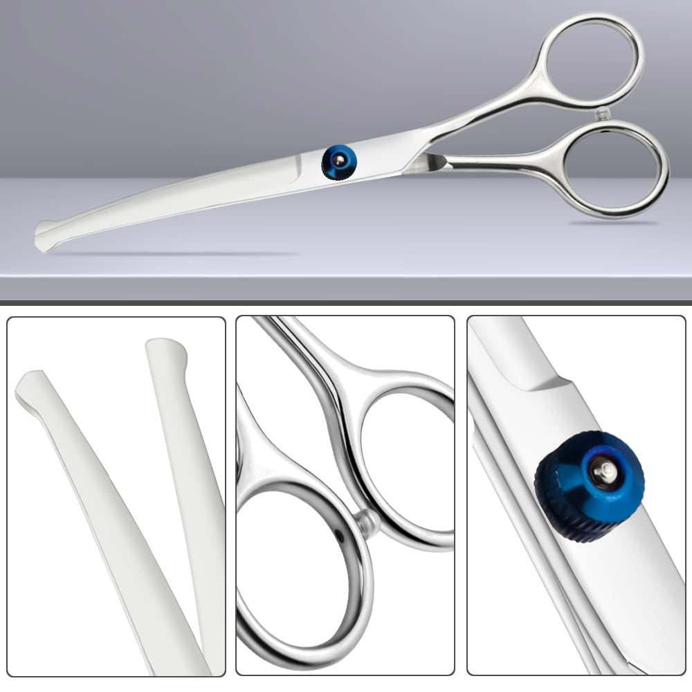Lilys Pet 6.5' Right-Handed Pet Round-Tip Grooming Stainless Steel Safety Grooming For Dogs And Cats (Curved Scissor)