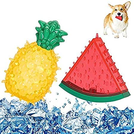 RvPaws Rubber Fruit Funny Chewable Realistic Dog and Cat Bite Toy Squeak Toy Teething Toy for Puppy  Multicolor