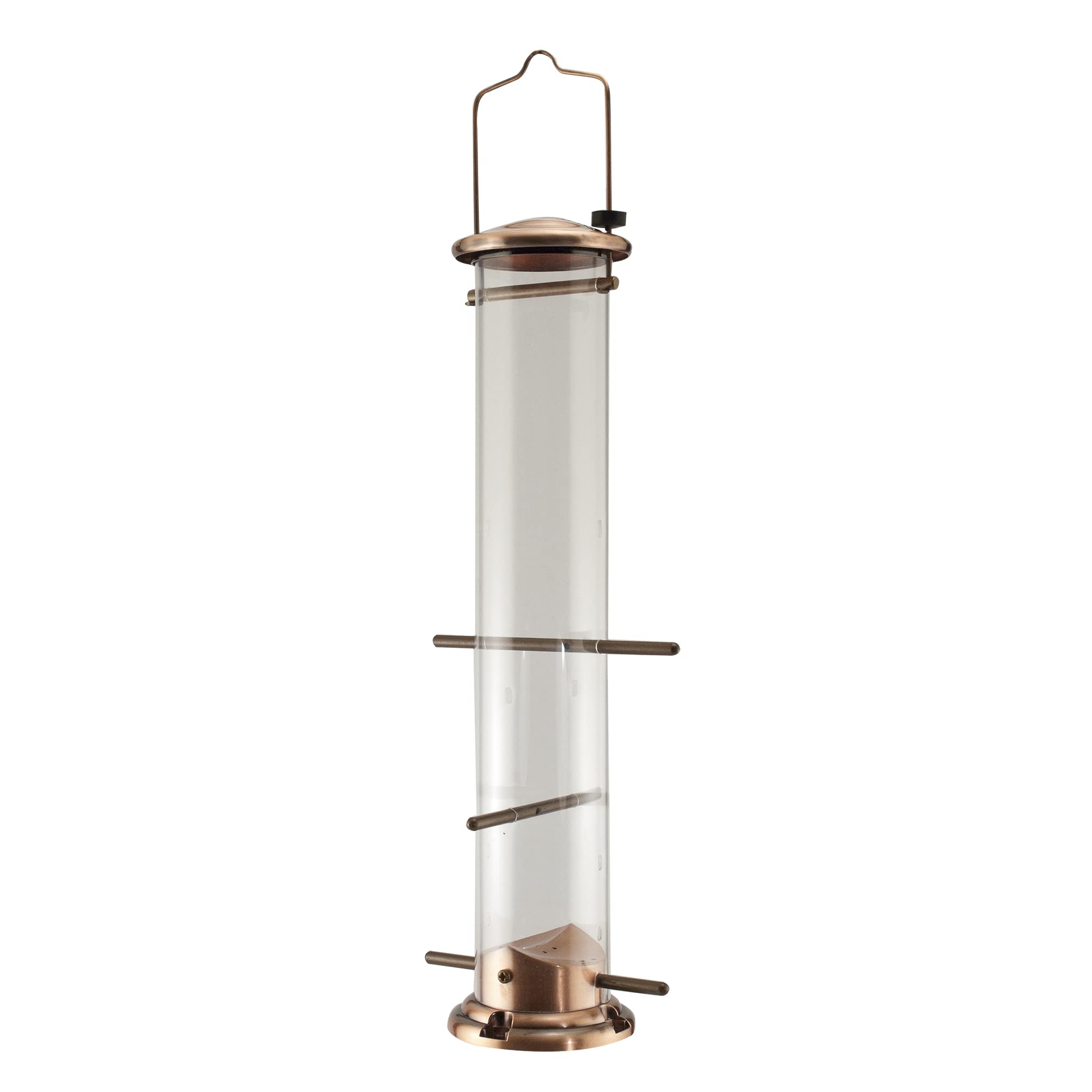 Woodlink NATUBE5 Audubon 4 Port Thistle Seed Tube Feeder, Brushed Copper