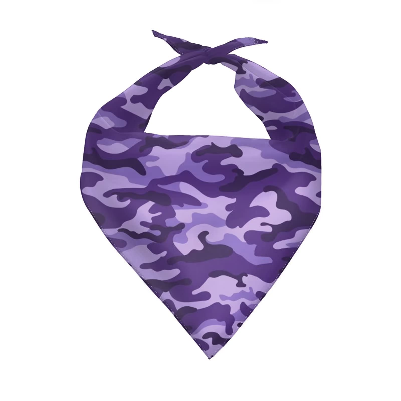 Jeiento Purple Camo Dog Bandanas - Fall & Thanksgiving Dog & Cat Bibs - Triangle Scarf Kerchief For Small To Medium Pets